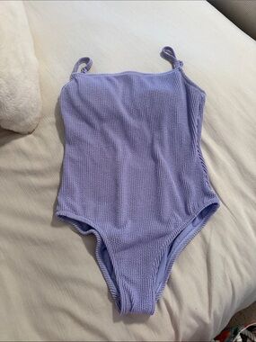 Kona Sol Lavender Textured One-Piece Swimsuit